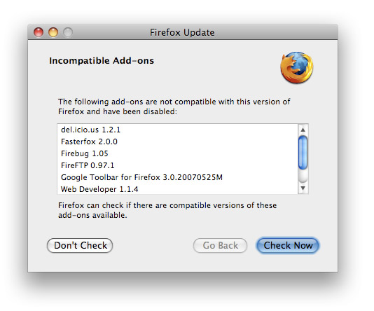 Firefox 3 Beta 4 Add-ons incompatibility